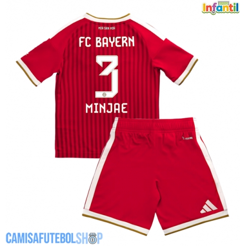 Camisa de time de futebol Bayern Munich Kim Min-jae #3 Replicas 1º Equipamento Infantil 2026-27 Manga Curta (+ Calças curtas)